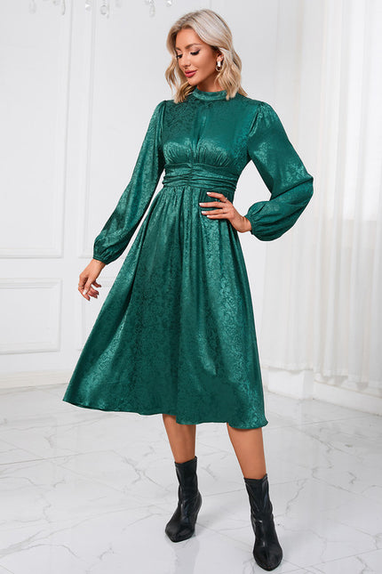 Robe Manche Longue Trapèze Satinée - gallery 4