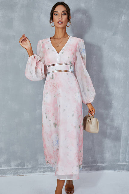Robe Manche Longue Fleurie Fluide - gallery 5