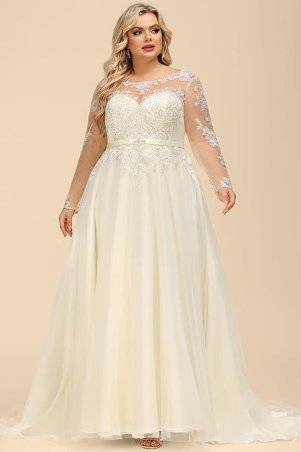 Robe Manche Longue Nuptiale Délicate - gallery 6