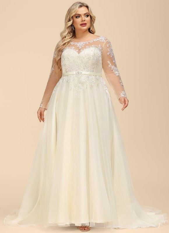 Robe Manche Longue Nuptiale Délicate - gallery 6