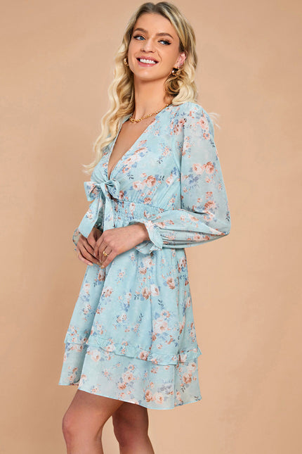 Robe Manche Longue Fleurie Légère - gallery 3