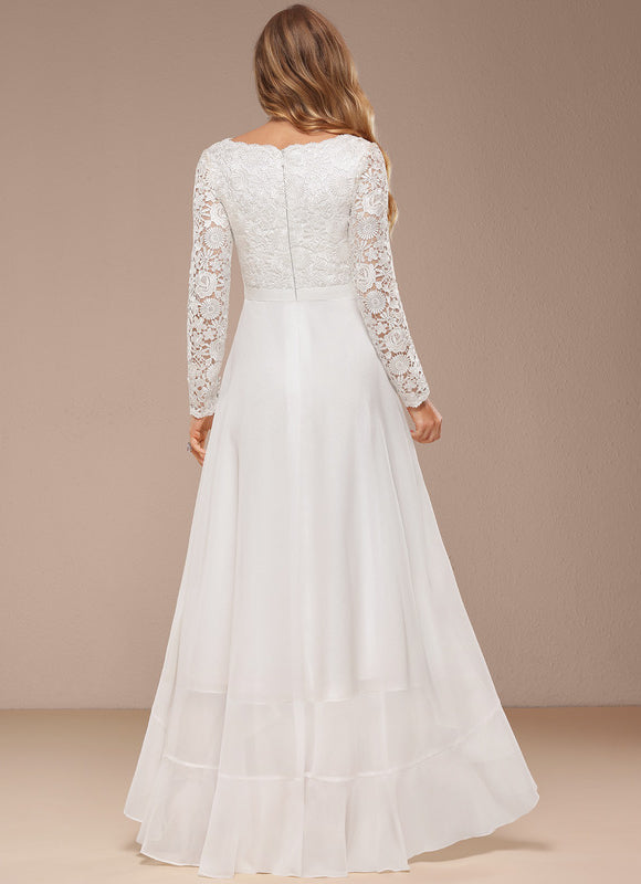 Robe Manche Longue Dentelle Fluide - gallery 2