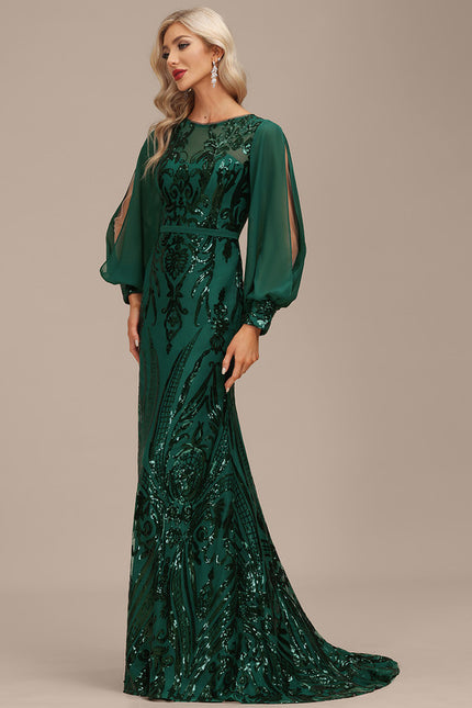 Robe Sirene Paillette Manche Longue - gallery 6