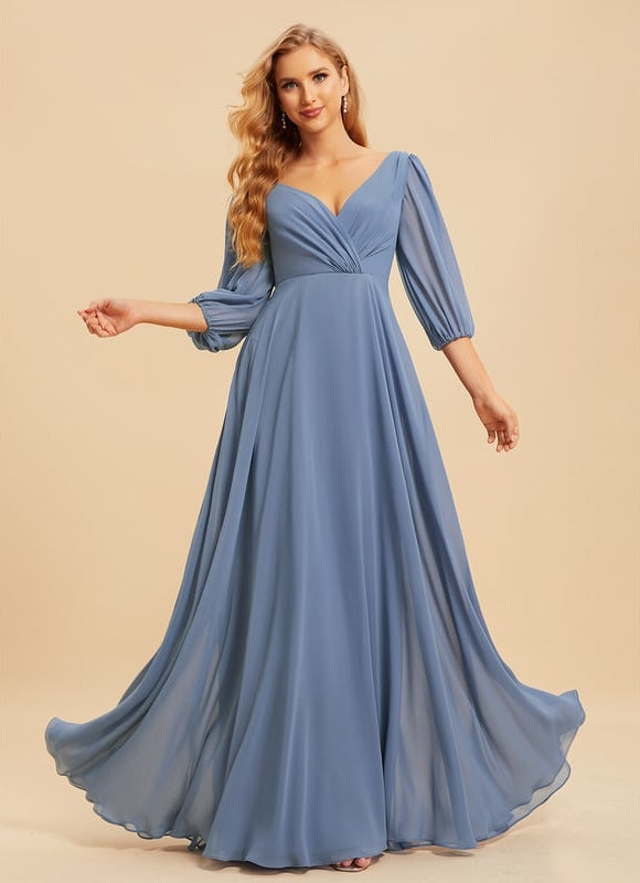 Robe Manche Longue Longue Rose Volants