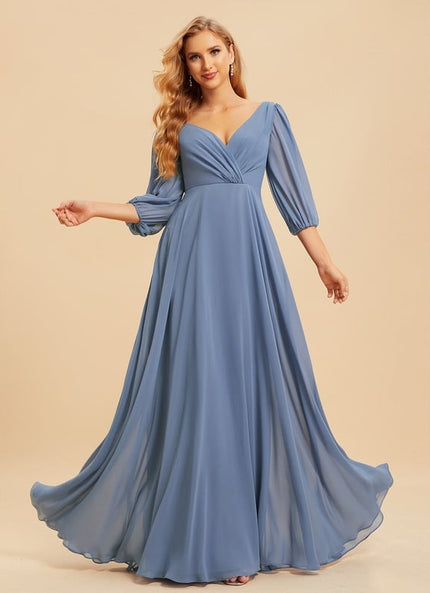 Robe Manche Longue Longue Rose Volants