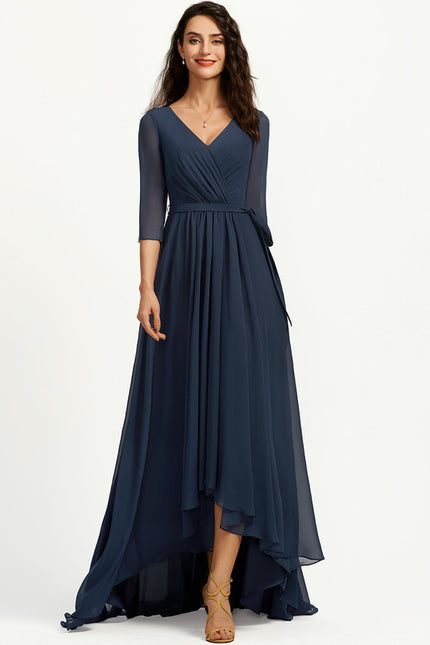 Robe Manche Longue Fluide Col V - gallery 2
