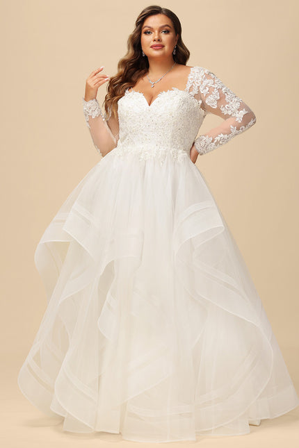 Robe Manche Longue Nuptiale Aérienne - gallery 7