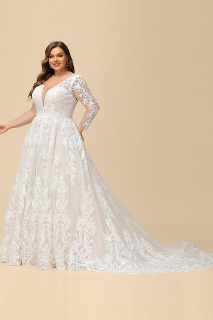 Robe Manche Longue Élégante En Tulle - gallery 8
