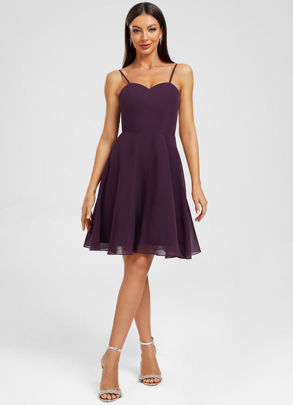 Robe Manche Longue Trapèze Violet - gallery 2