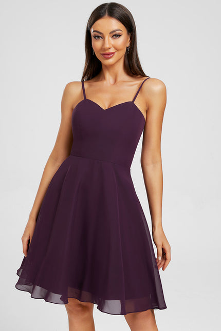 Robe Manche Longue Trapèze Violet - gallery 1