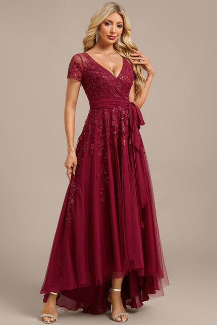 Robe Manche Longue Vaporeuse Bordeaux - gallery 5