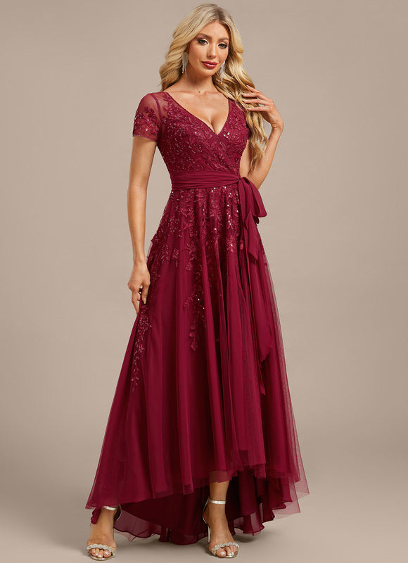 Robe Manche Longue Vaporeuse Bordeaux - gallery 5