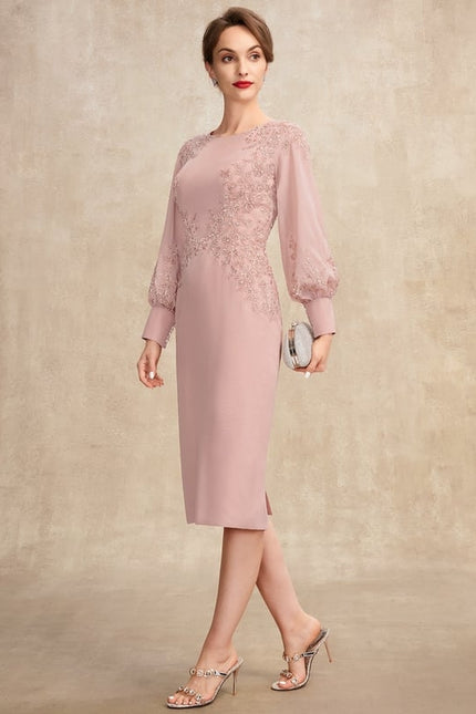 Robe Fourreau Dentelle Manche Longue