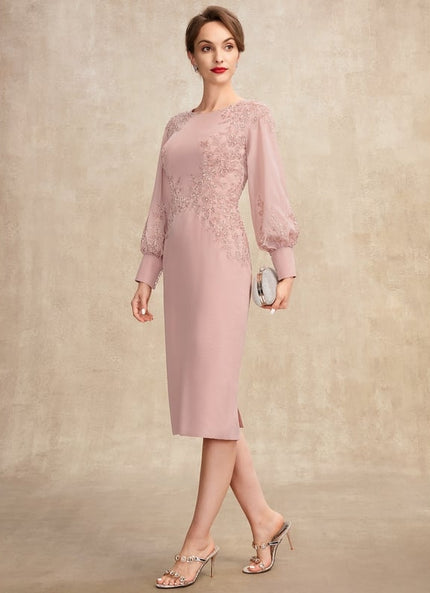 Robe Fourreau Dentelle Manche Longue