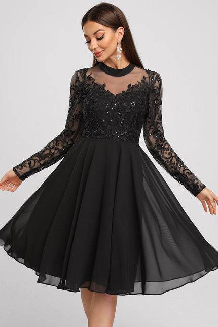 Robe Cocktail Mariage Manche Longue - gallery 4
