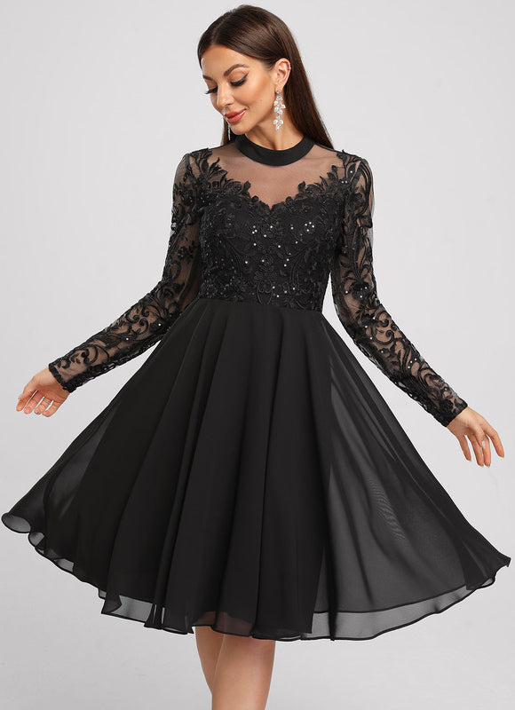 Robe Cocktail Mariage Manche Longue - gallery 4