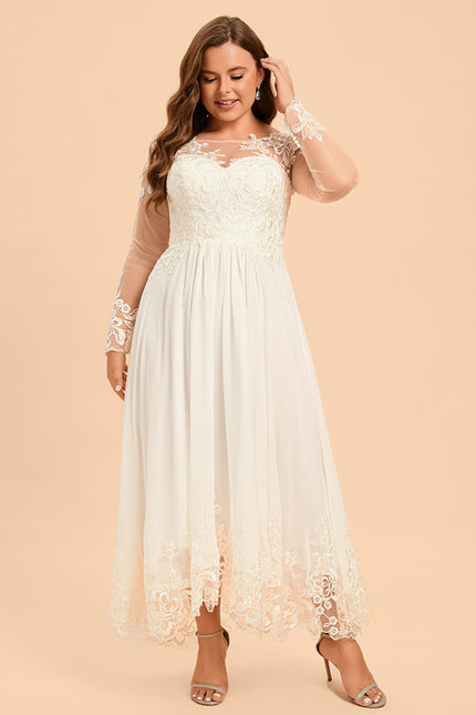 Robe Manche Longue Nuptiale Transparente - gallery 8