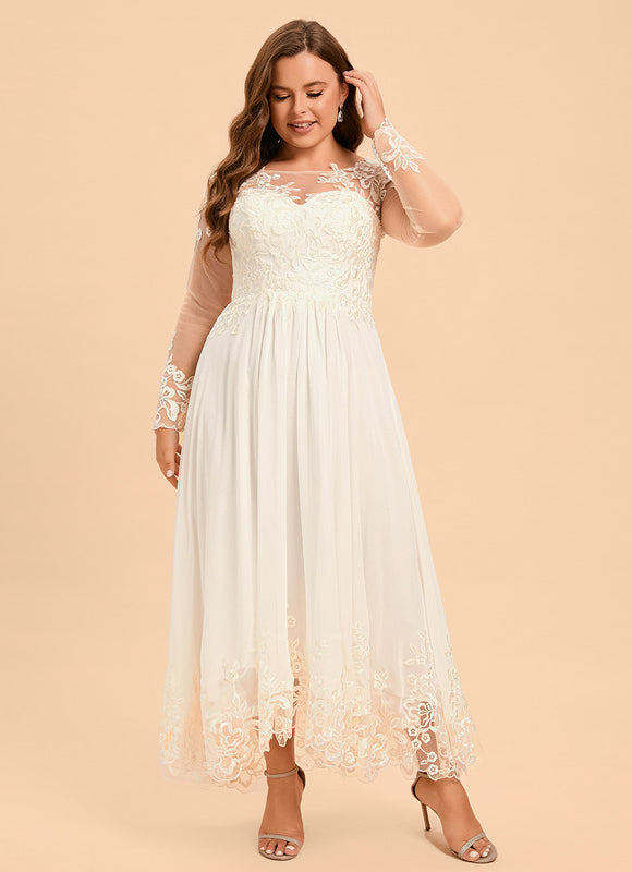 Robe Manche Longue Nuptiale Transparente - gallery 8