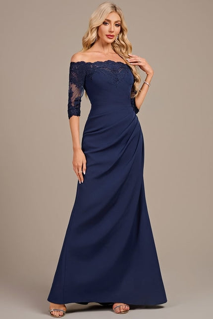 Robe De Soirée Longue Élégante Manche Longue - gallery 3