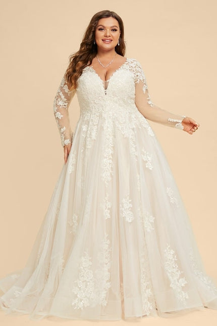 Robe Manche Longue Princesse Tulle Floral - gallery 9