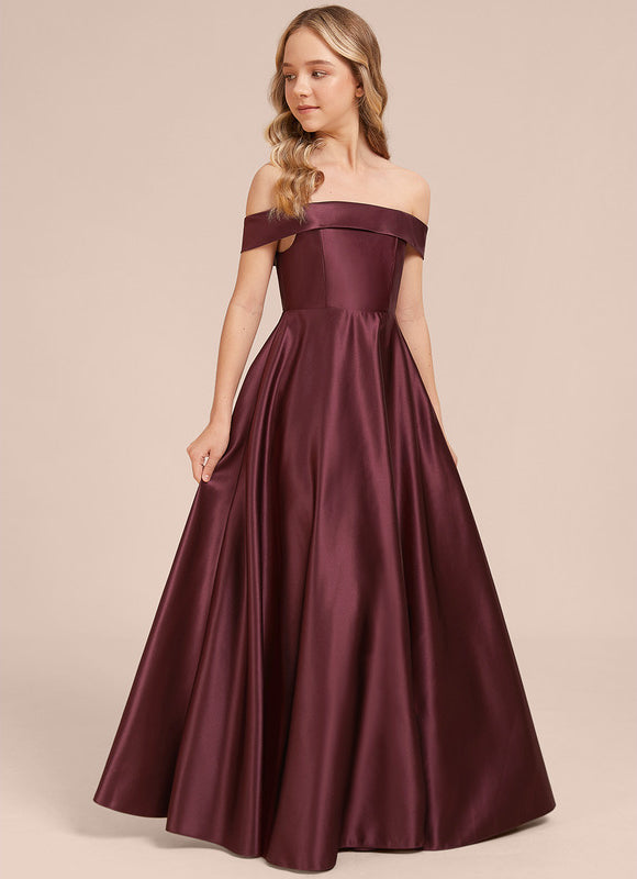 Robe Manche Longue Satin Bordeaux Longue - gallery 2