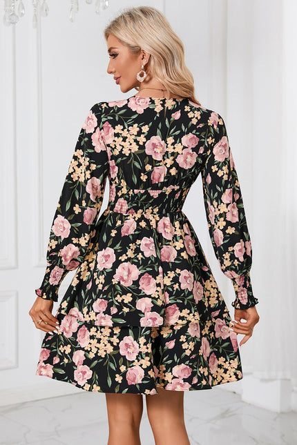 Robe Manche Longue Fleurie Courte - gallery 3