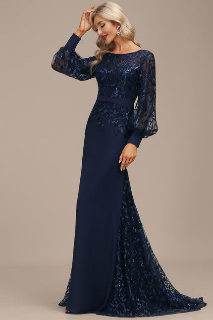 Robe Manche Longue Élégante Satinée - gallery 4