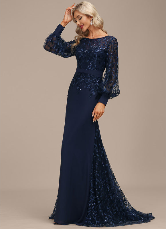 Robe Manche Longue Élégante Satinée - gallery 4