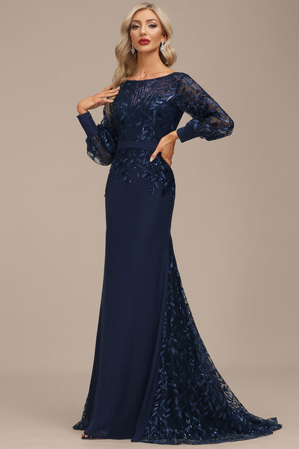 Robe Manche Longue Élégante Satinée - gallery 1