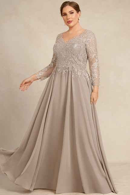 Robe Manche Longue Fluide Ornée - gallery 7