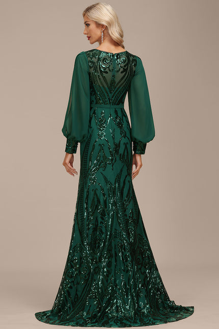 Robe Sirene Paillette Manche Longue - gallery 2