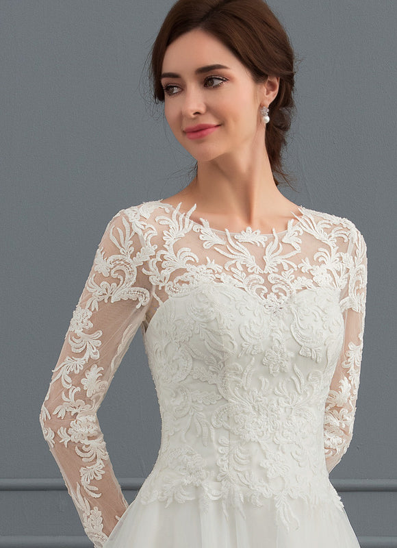 Robe Manche Longue Tulle Florale - gallery 4