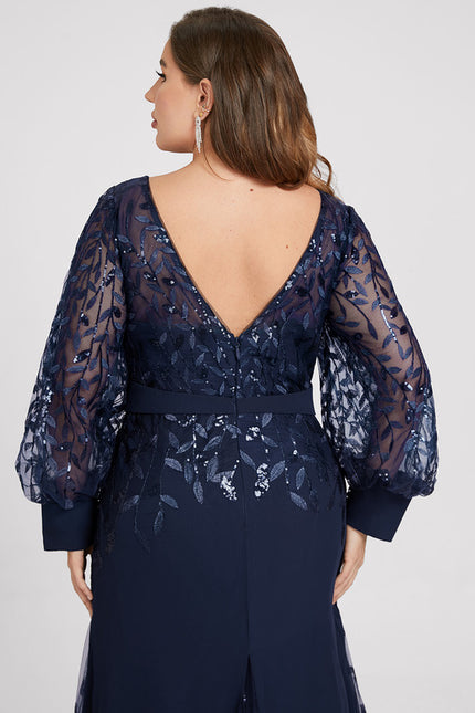 Robe Manche Longue Élégante Satinée - gallery 8