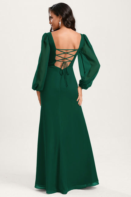Robe De Soiree Sirene Manche Longue - gallery 4