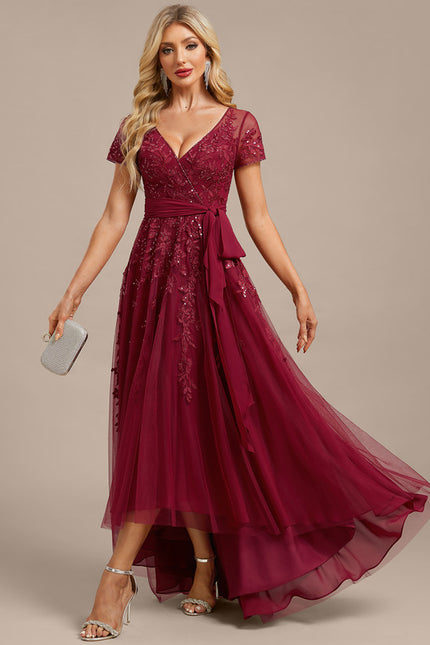Robe Manche Longue Vaporeuse Bordeaux - gallery 4