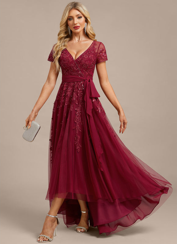 Robe Manche Longue Vaporeuse Bordeaux - gallery 4
