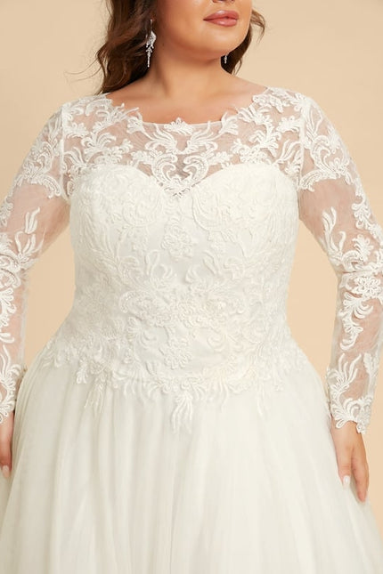 Robe Manche Longue Tulle Florale - gallery 8