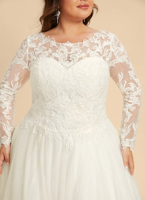Robe Manche Longue Tulle Florale - gallery 8