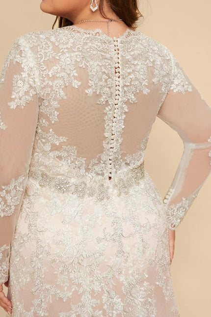 Robe Manche Longue Sirène Tulle Floral - gallery 7