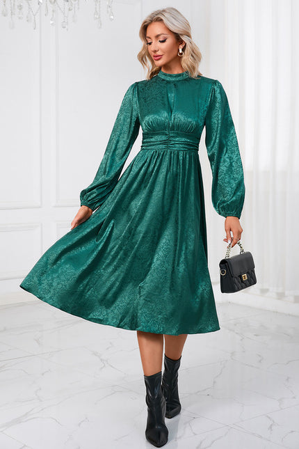 Robe Manche Longue Trapèze Satinée - gallery 6