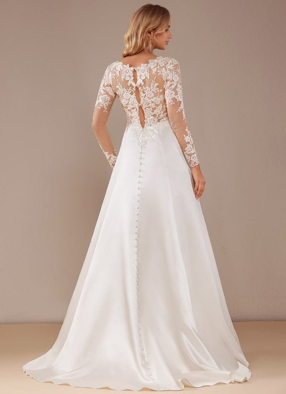 Robe Manche Longue Satinée Élégante - gallery 6