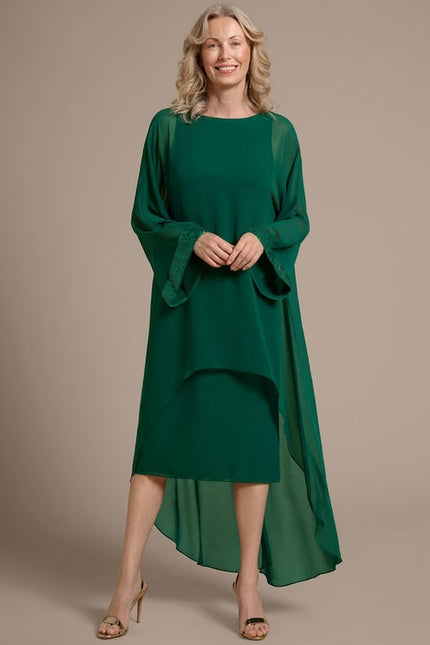 Robe De Soirée Longue Manche Bouffante - gallery 2