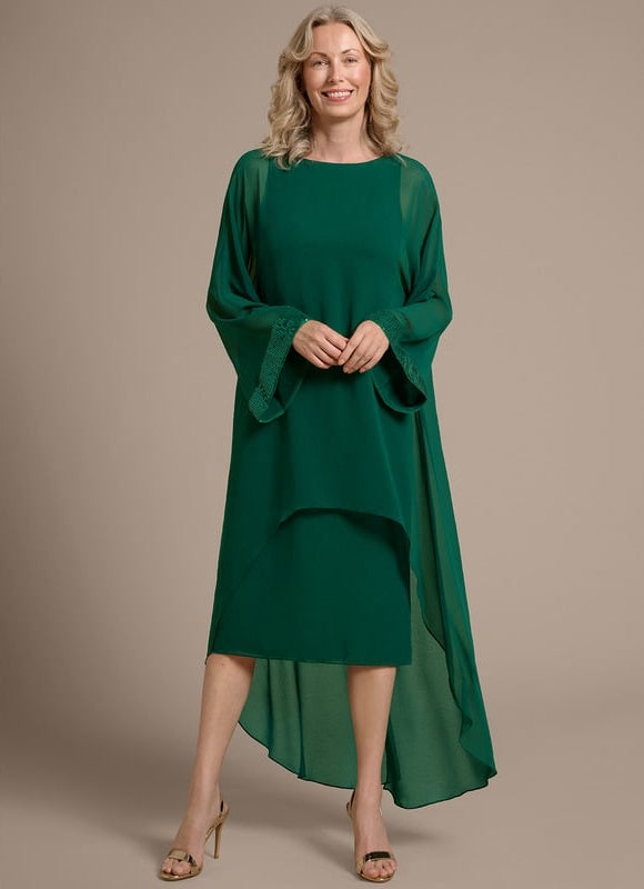 Robe De Soirée Longue Manche Bouffante - gallery 2