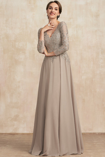 Robe Manche Longue Fluide Ornée - gallery 4