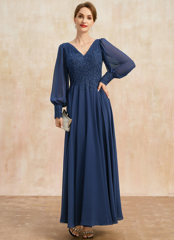 Robe Manche Longue Longue Fluide Bleu