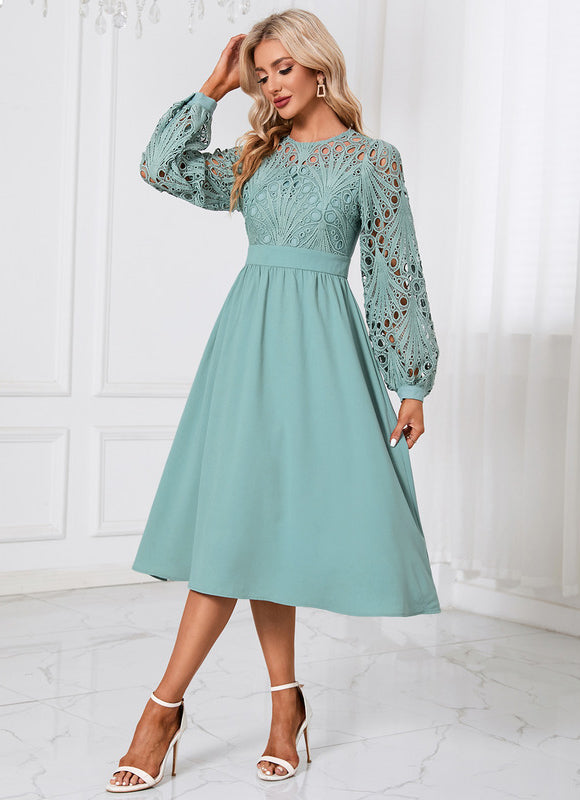 Robe Col Rond Manche Longues