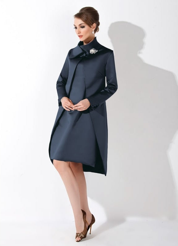 Robe Manche Longue Chic Satiné - gallery 3