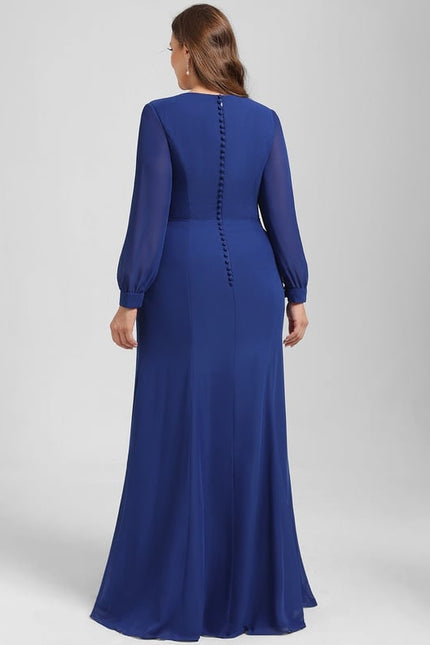 Robe Manche Longue Fluide Fendue - gallery 9