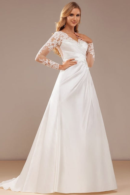 Robe Manche Longue Satinée Élégante - gallery 5