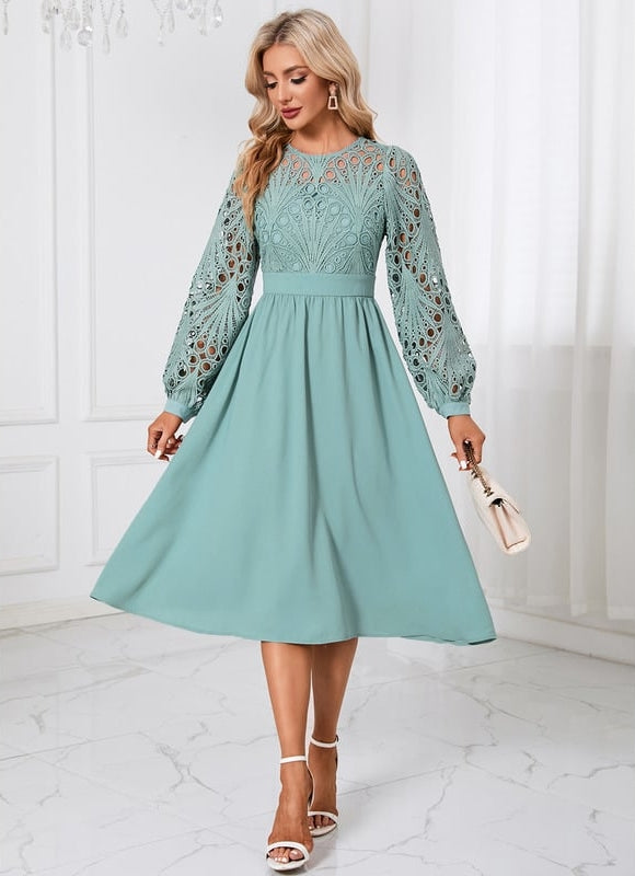 Robe Col Rond Manche Longues - gallery 6